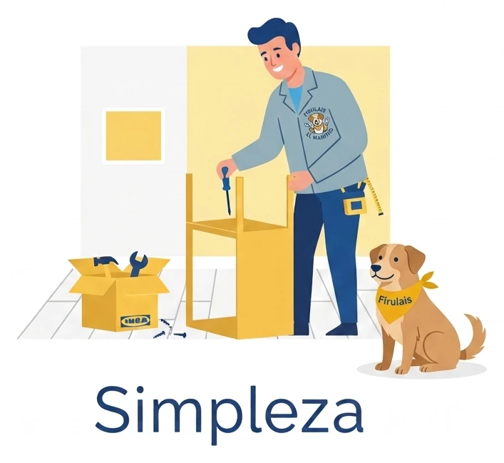 Logo de Simpleza con Firulais el Manitas